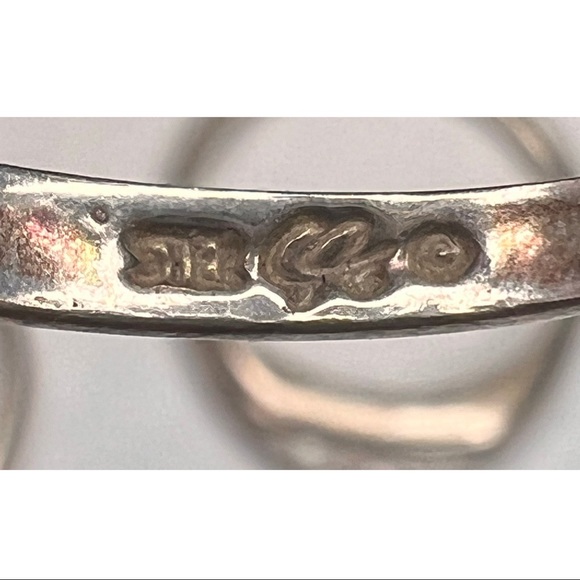 Vintage Purple Orange Blue & White Gemstone Sterling Silver Stackable Rings - Picture 6 of 8